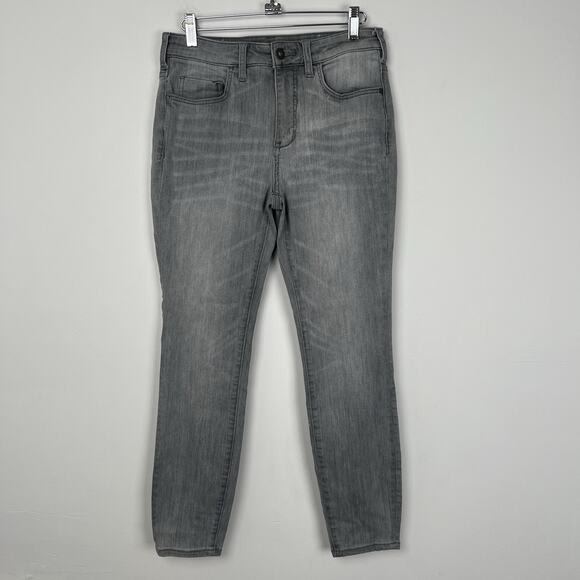 Anthropologie Sz 29 Pilcro Letterpress High Rise Skinny Jeans Stretch Light Gray - Picture 4 of 12